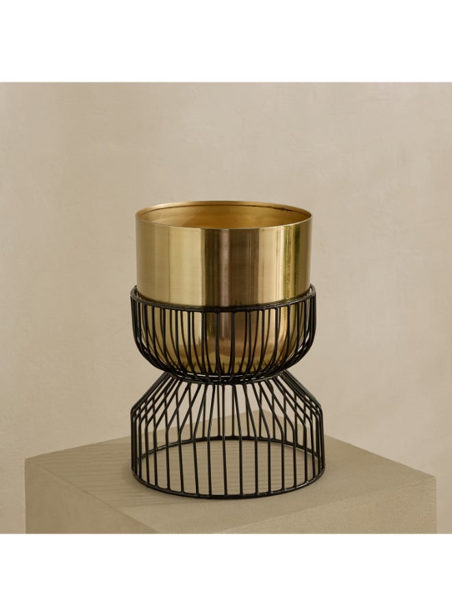 Home Box Premium Metal Planter Stand - Black and Gold - Image 2